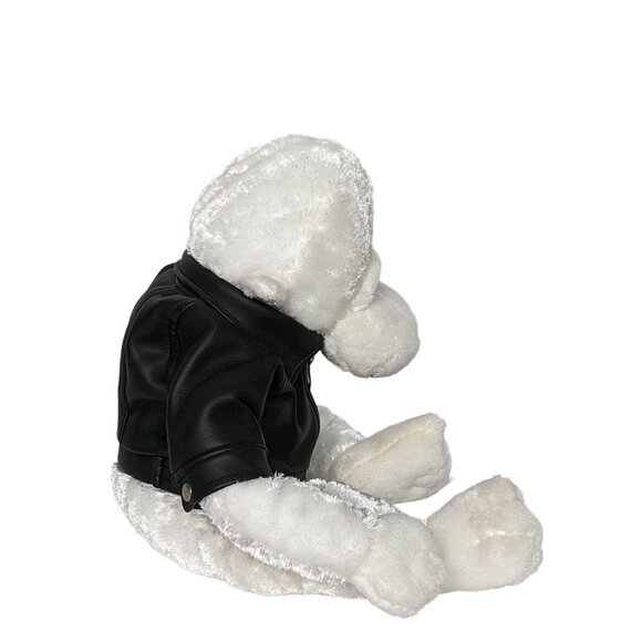 Dan Dee White Gorilla King of Hearts Motorcycle Leather Jacket Plush 21" - Picture 3 of 7